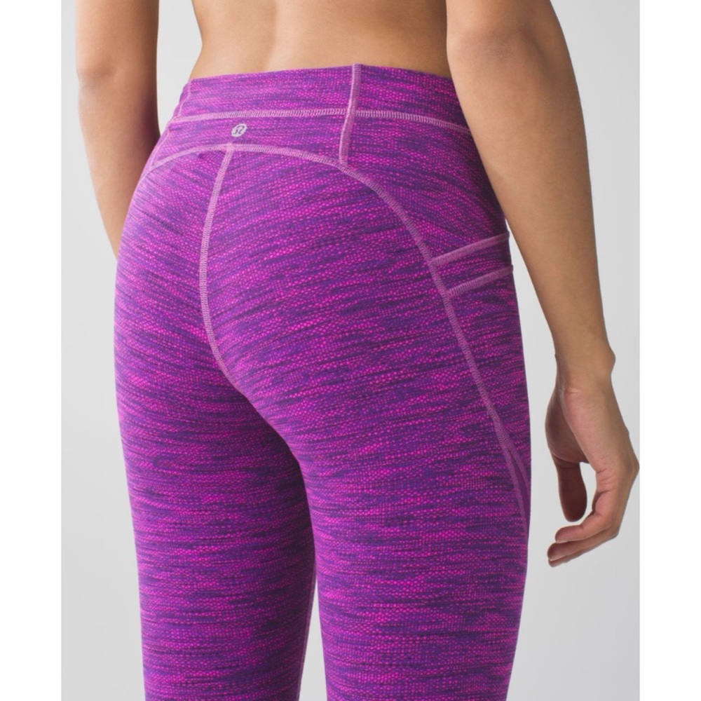 Lululemon Free Flow Crop Diamond Jacquard Space Dye Tender Violet 6 - Picture 5 of 8